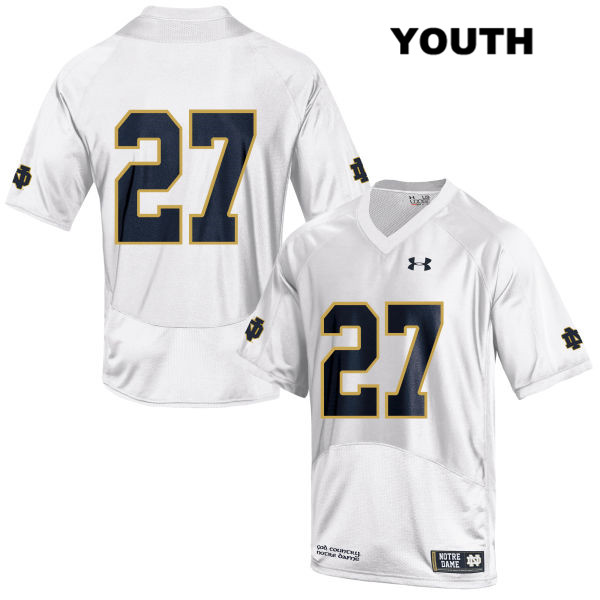 Youth NCAA Notre Dame Fighting Irish #27 Arion Shinaver Stitched College Under Armour Authentic White No Name Football Jersey HR10E00VO